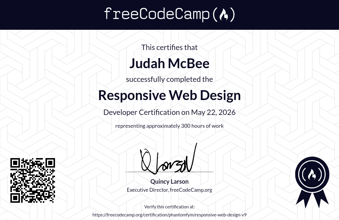 freeCodeCamp Responsive Web Design Certificate